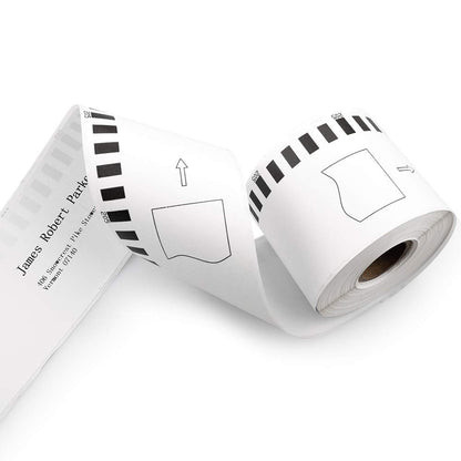 長尺紙テープ(大) 62mmx30.48m DK-2205 DK 2205 感熱ステッカー紙 プレカットなし ラベルプリンター QL-800 QL-820NWB QL-700 QL-550 QL-720NW QL-650TD 10ロールセット,ブラザーBrotherと互換性のある DKラベル 合計304.8メートル