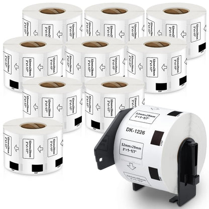 食品表示用検体ラベル 52mm x 29mm 1000枚/巻 DK-1226 DK 1226 感熱ステッカー紙 ラベルプリンター QL-800 QL-820NWB QL-700 QL-550 QL-720NW QL-650TD 10ロールセット,ブラザーBrotherと互換性のある DKラベル 合計10000枚