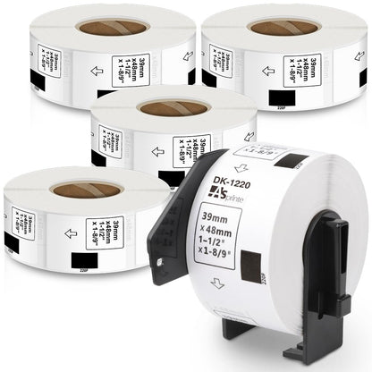 食品表示用ラベル 39mm x 48mm 620枚/巻 DK-1220 DK 1220 感熱ステッカー紙 ラベルプリンター QL-800 QL-820NWB QL-700 QL-550 QL-720NW QL-650TD 5ロールセット,ブラザーBrotherと互換性のある DKラベル 合計3100枚
