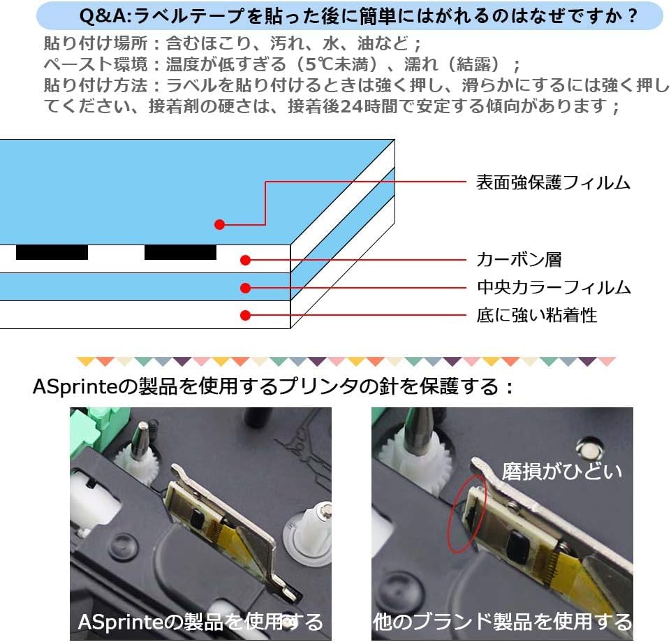ASprinte 互換 テプラ テープ 白 6mm 9mm 12mm 18mm カートリッジ SS6KW SS9KW SS12KW SS18KW 互換キングジム テプラPRO Kingjim Tepra ラベルライターに使用 SR170 SR-MK1 SR-GL2 SR2500P 4個
