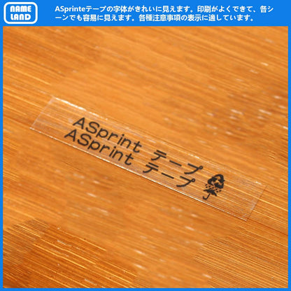 1個 9mm 透明地黒文字 CR-9X テープカートリッジ と互換性のある カシオ CASIO ネームランド NAME LAND テープ (XR-9X) ラベルライター用 ASprinte