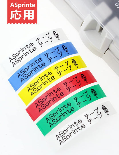 12mm 互換 テプラ テープ キングジム pro テープカートリッジ Kingjim Tepra 本体 SS12K ST12K SC12R SC12Y SC12G SC12B KINGJIM 強粘着 テプラプロ用 sr150 sr170 sr670 透明 白 6色の1セット ASprinte