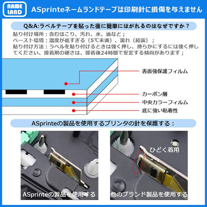 3.5mm 白 テープ CR-3WE と互換性のある カシオ ネームランド (XR-3WE) CASIO Name Land テープカートリッジ 3.5 黒文字 2個セット ASprinte