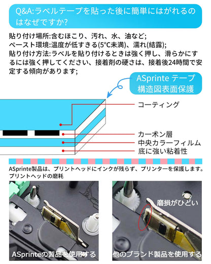 ピータッチ ラミネートテープ TZe-211 幅6mm 白地黒文字 5個 互換 ブラザー ラベルライター テープ 長さ8m